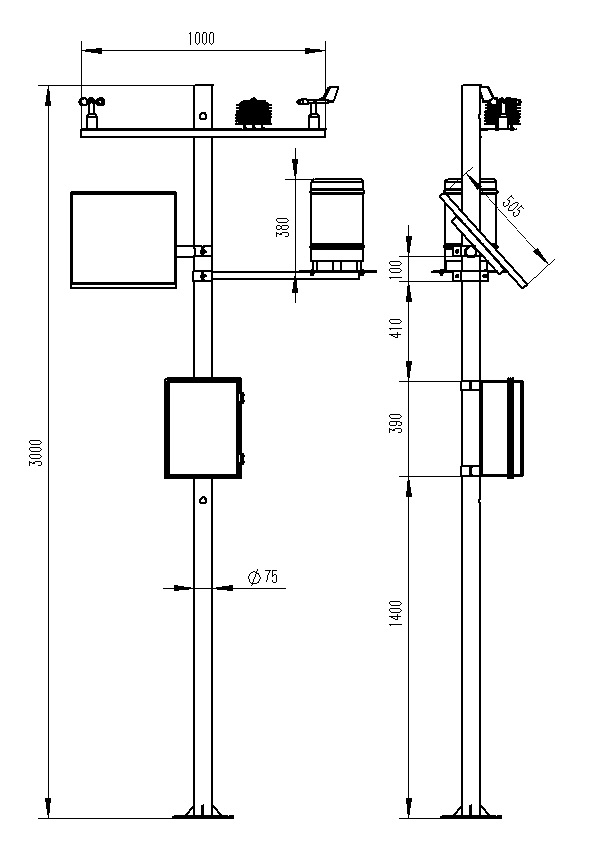 农业气象监测仪器尺寸图
